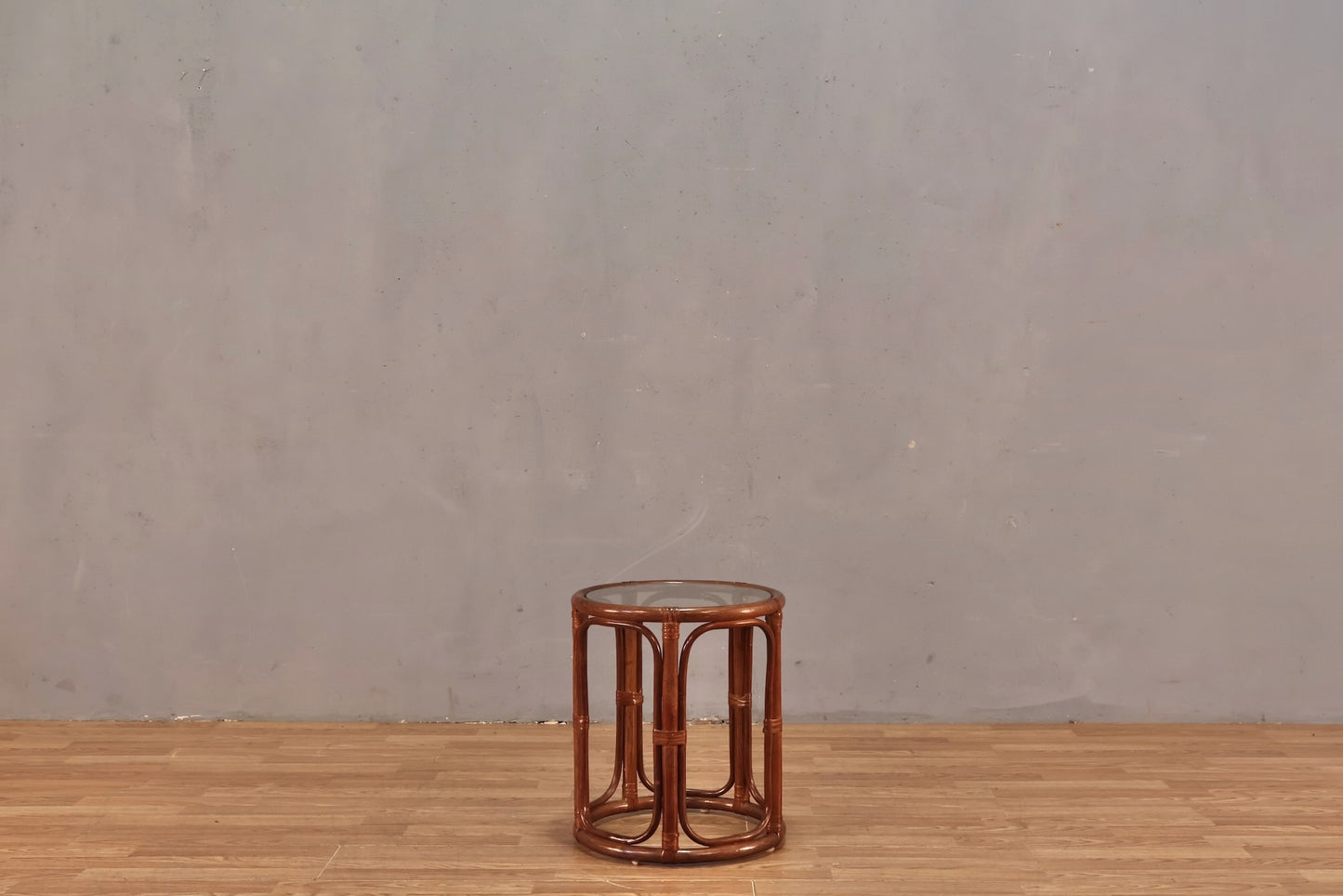 Small Bamboo & Glass Side Table