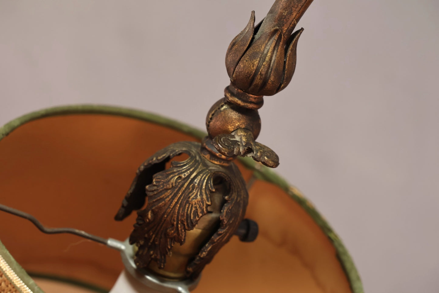 Antique Floral Tole Lamp - ONLINE ONLY