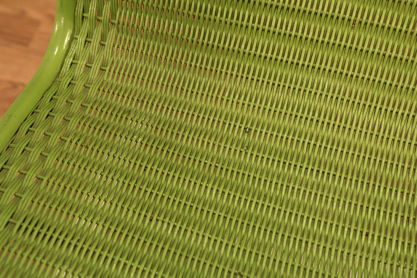 Highback Key Lime "Loom" Wicker Cantilever Armchair