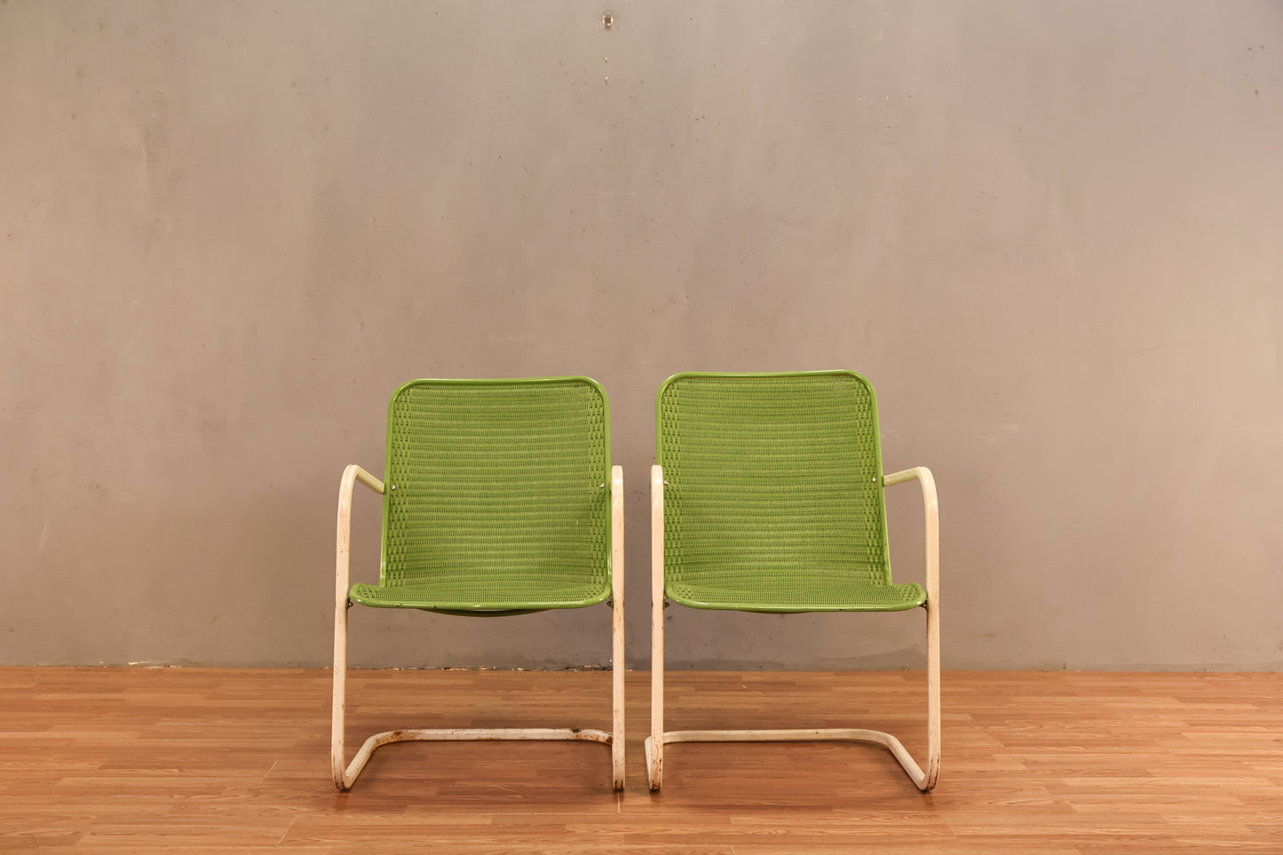 Key Lime "Loom" Wicker Cantilever Armchair