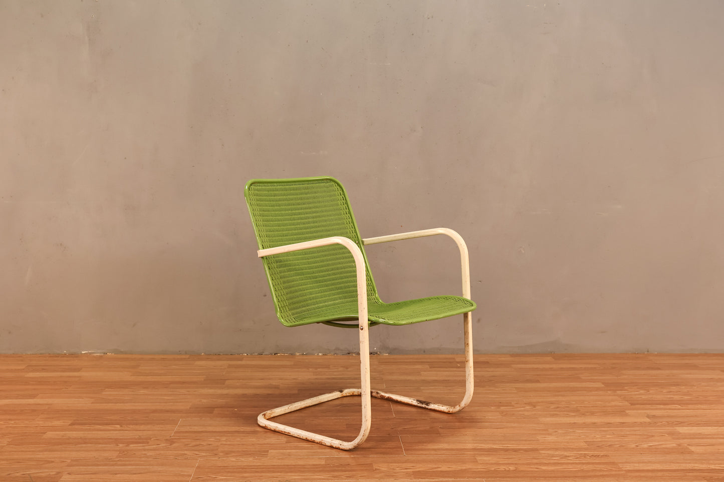 Key Lime "Loom" Wicker Cantilever Armchair