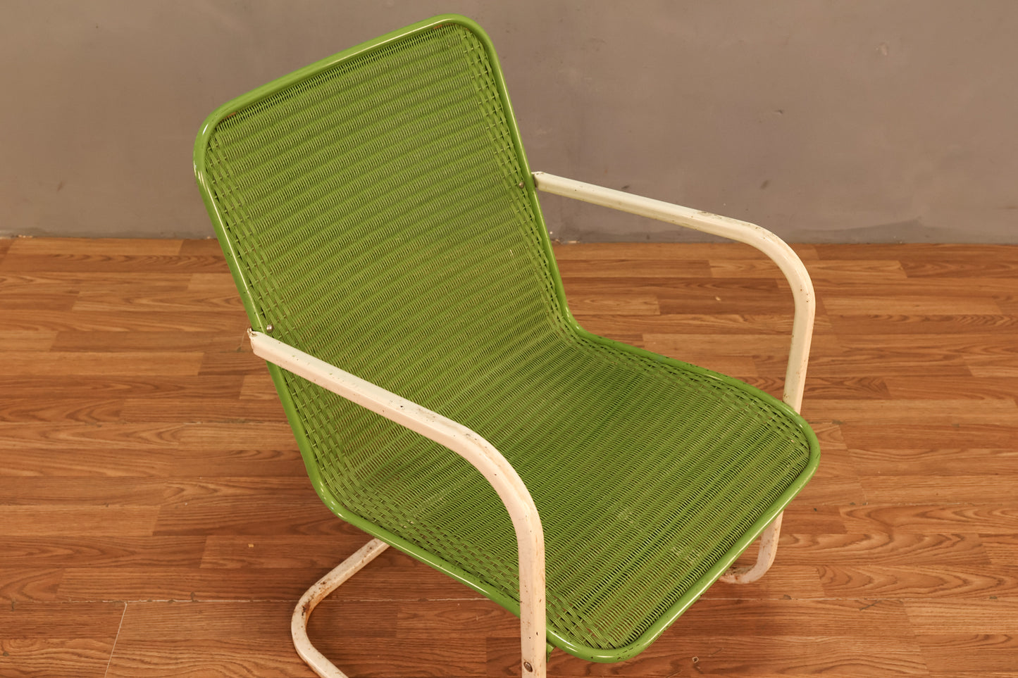 Key Lime "Loom" Wicker Cantilever Armchair
