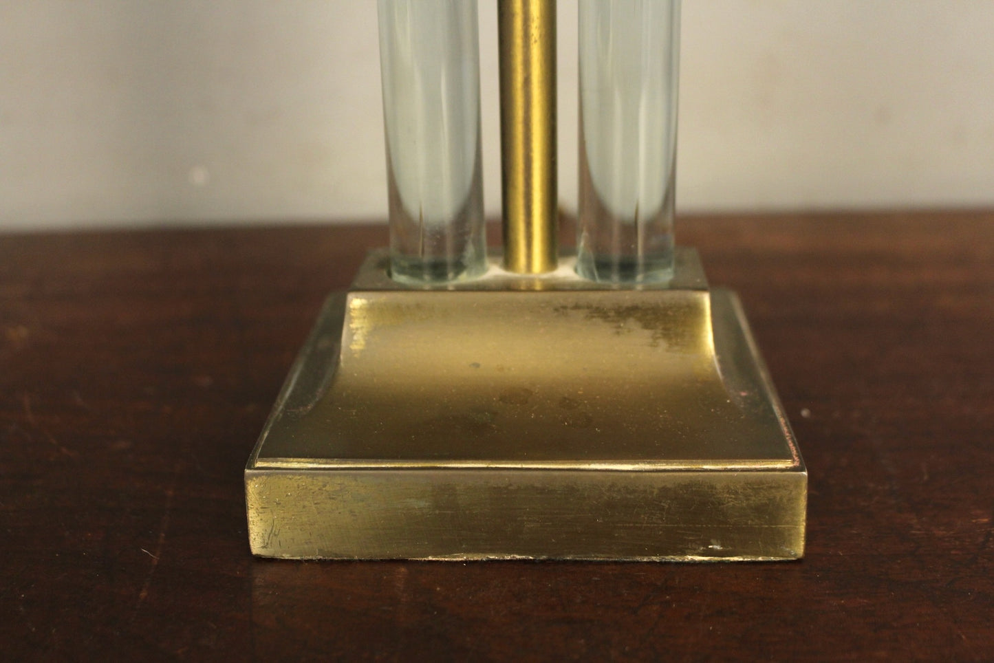 Hollywood Regency Glass & Brass Table Lamp