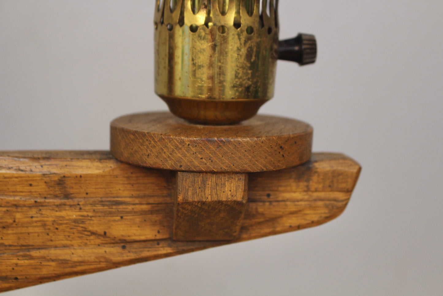 Conical Oak Table Lamp