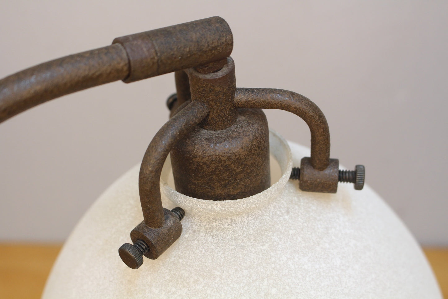 Speckled Frosted Glass & Iron Table Lamp