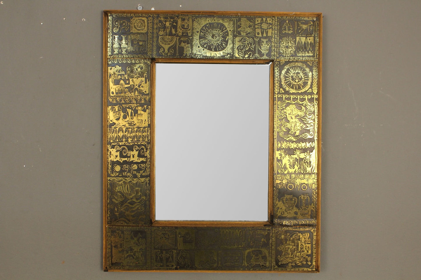 1970s Golden Graphics Mirror