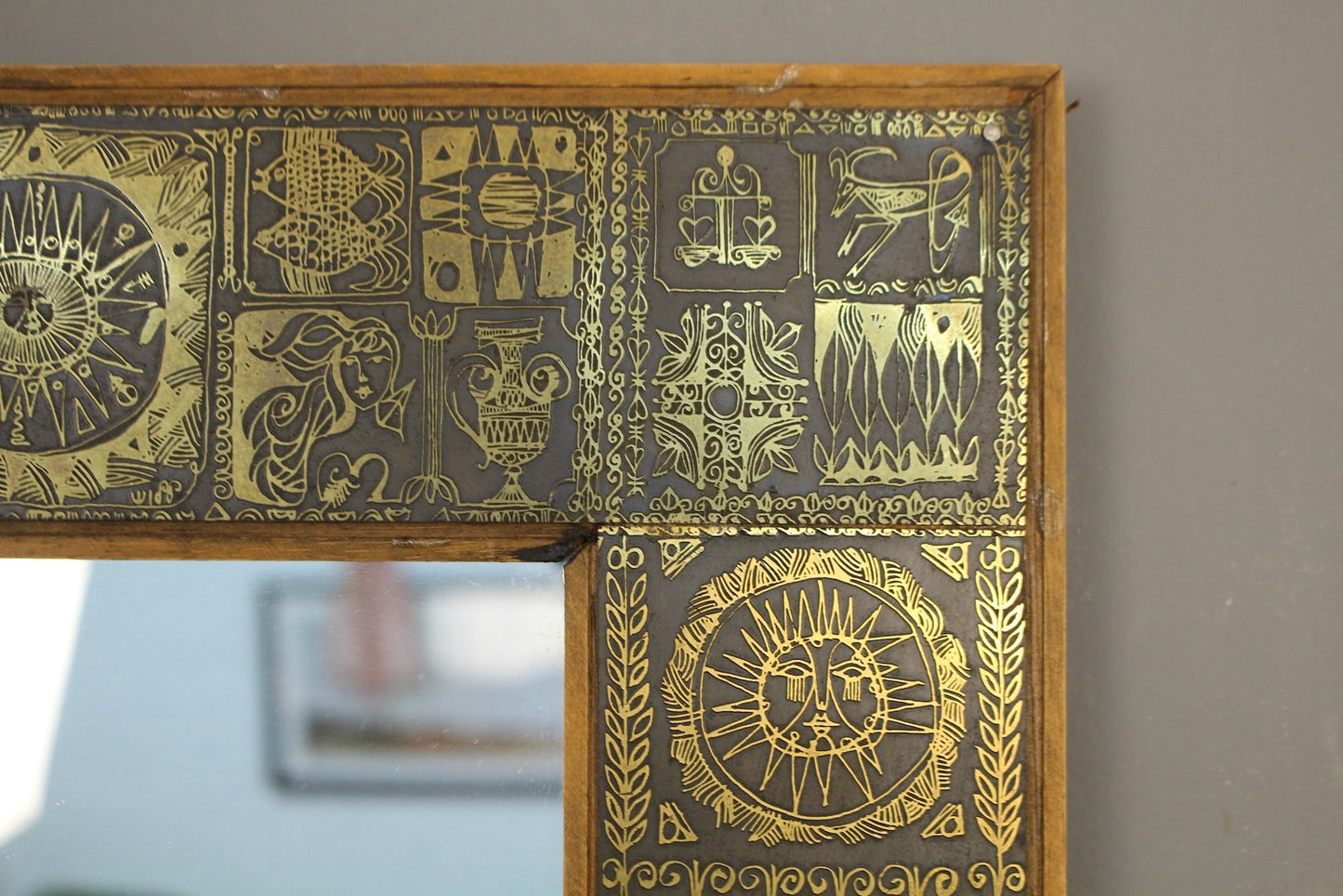 1970s Golden Graphics Mirror