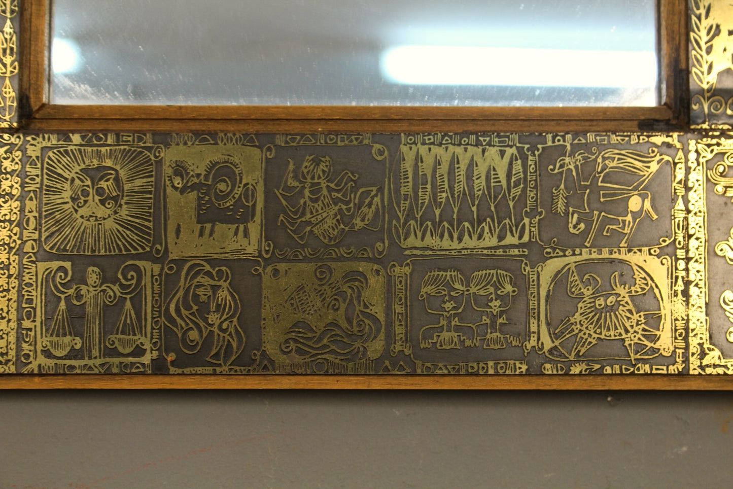 1970s Golden Graphics Mirror