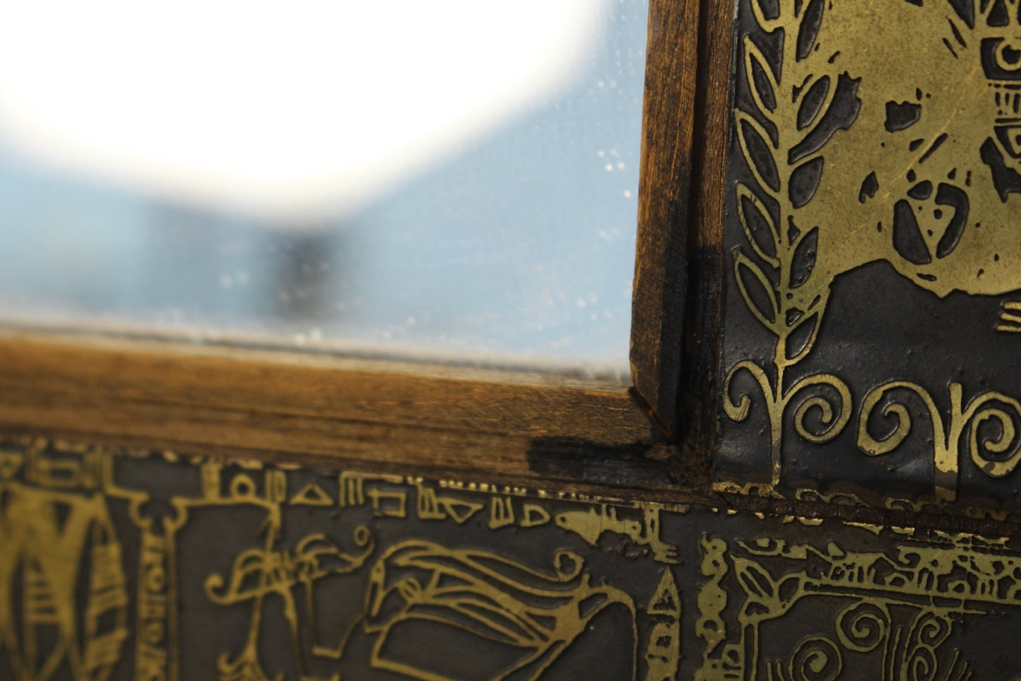 1970s Golden Graphics Mirror