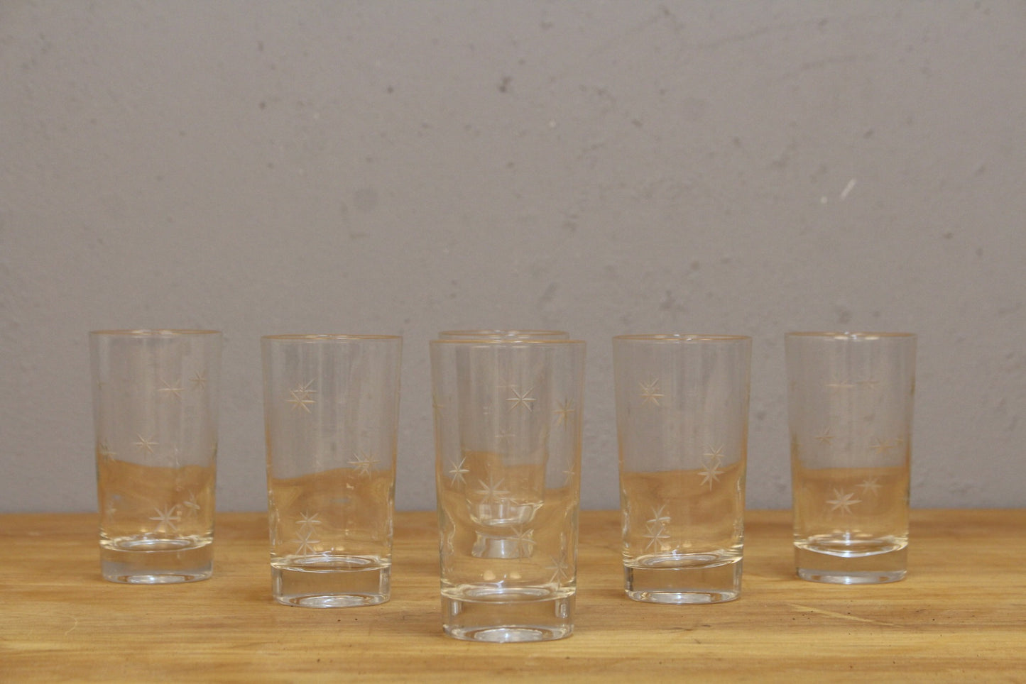 Set of 6 Etched Star Glasses
