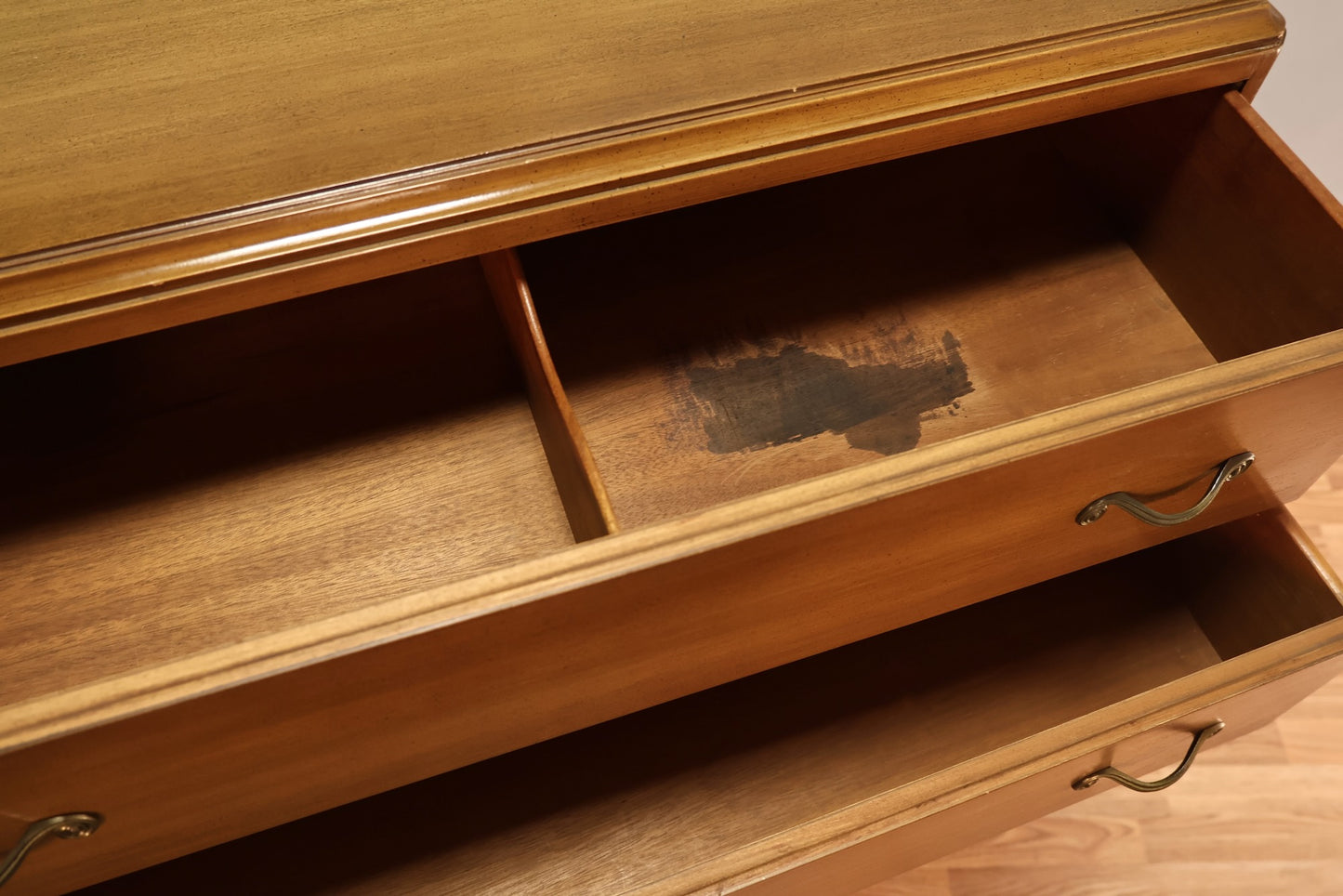 Carved Walnut 5-Drawer Dresser