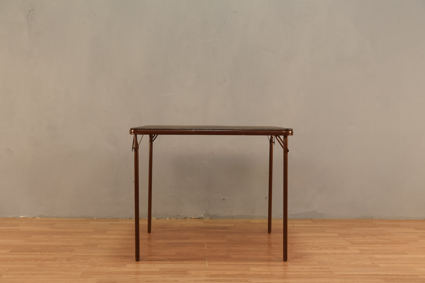 Brown Vinyl & Metal Folding Card Table - ONLINE ONLY