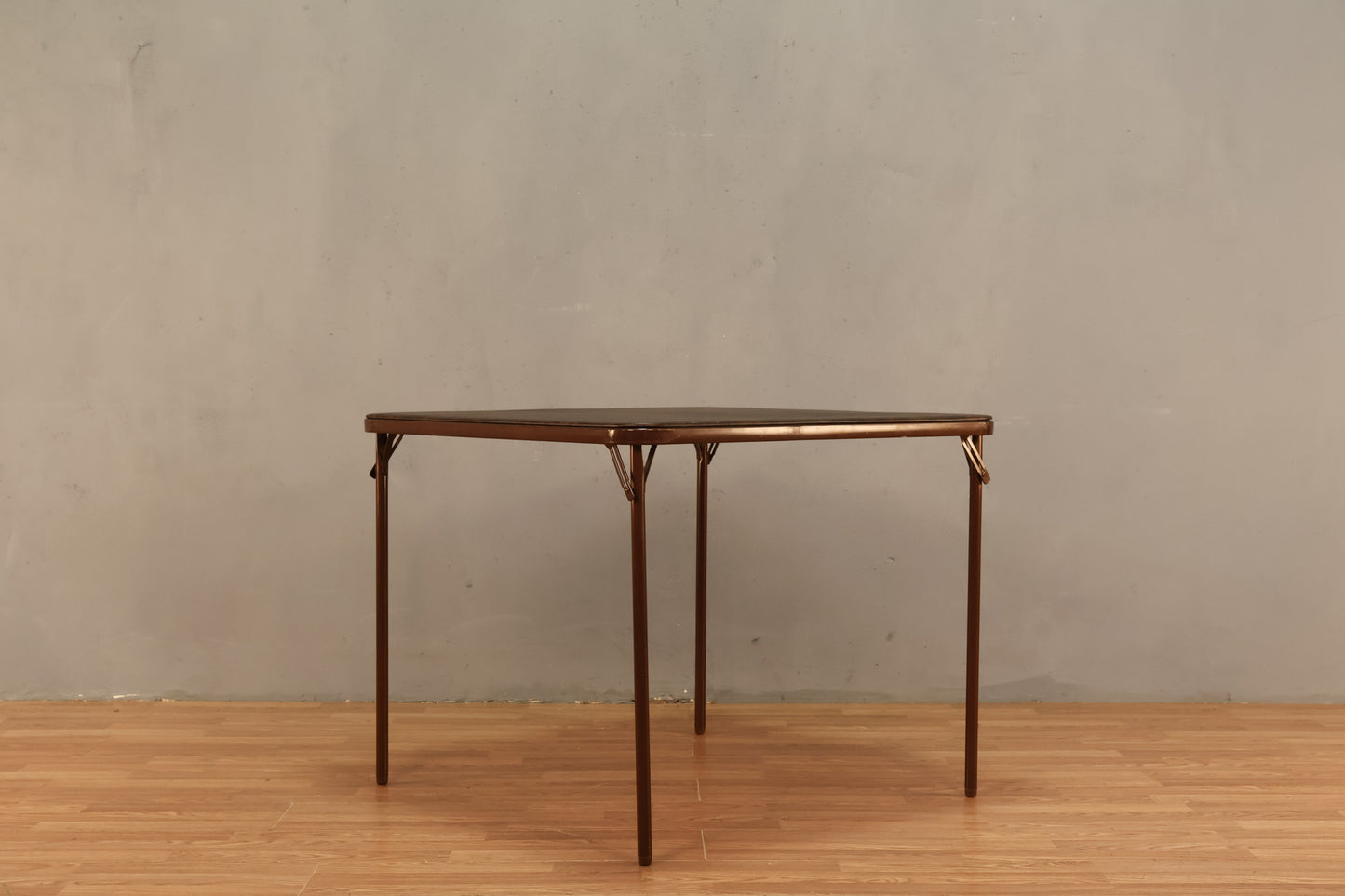 Brown Vinyl & Metal Folding Card Table - ONLINE ONLY
