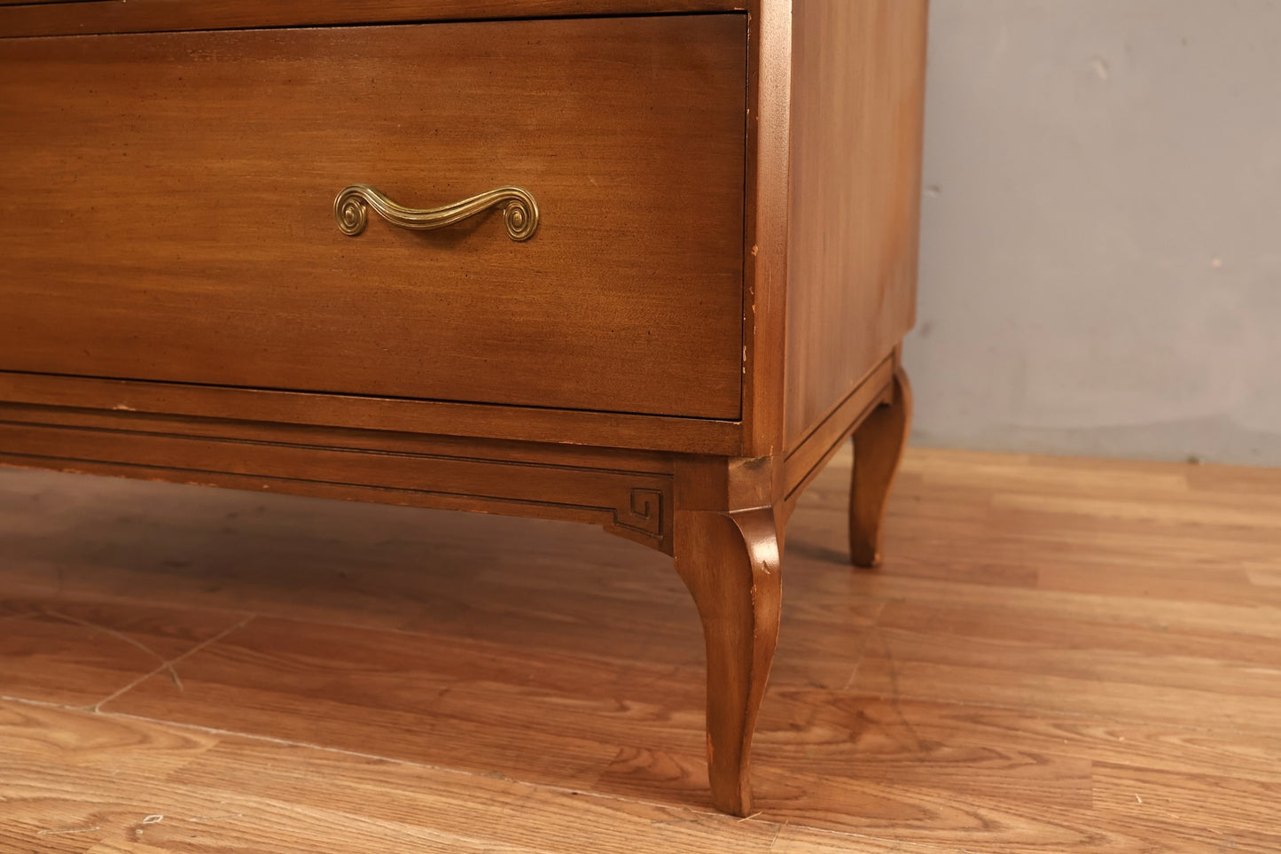 Carved Walnut 3-Drawer Dresser