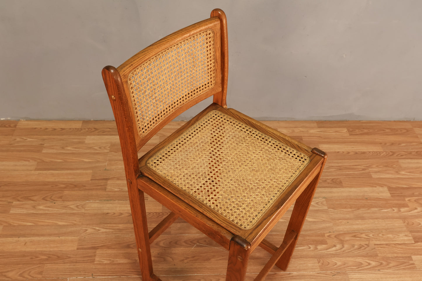 Oak & Cane Bar Stool - ONLINE ONLY
