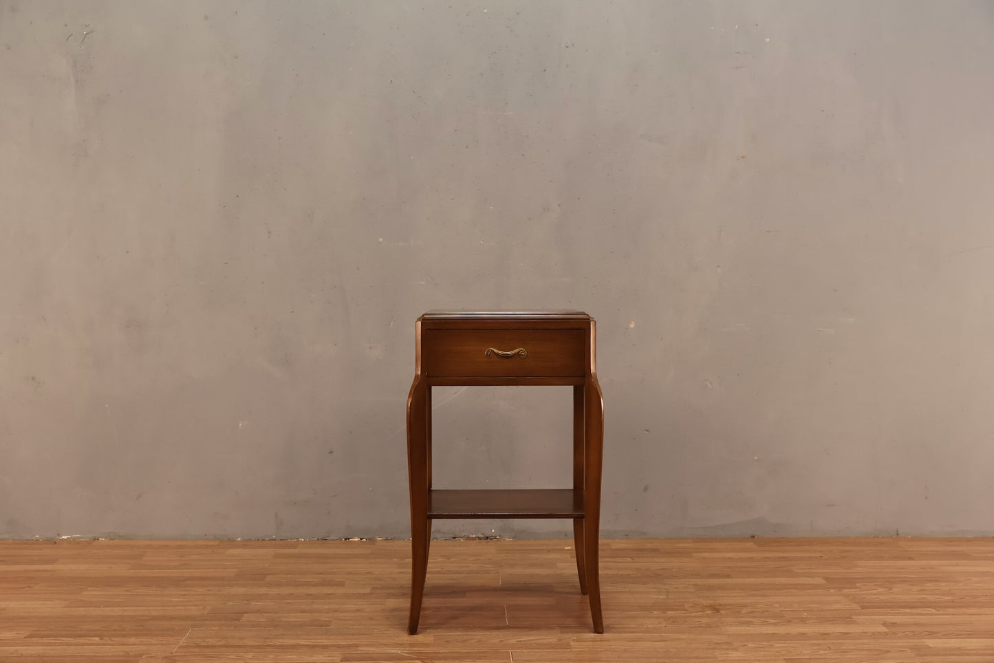 Carved Walnut 1-Drawer End Table
