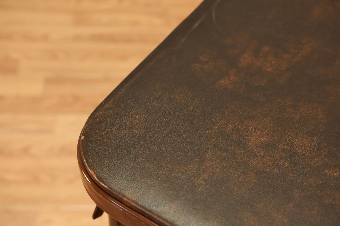 Brown Vinyl & Metal Folding Card Table - ONLINE ONLY