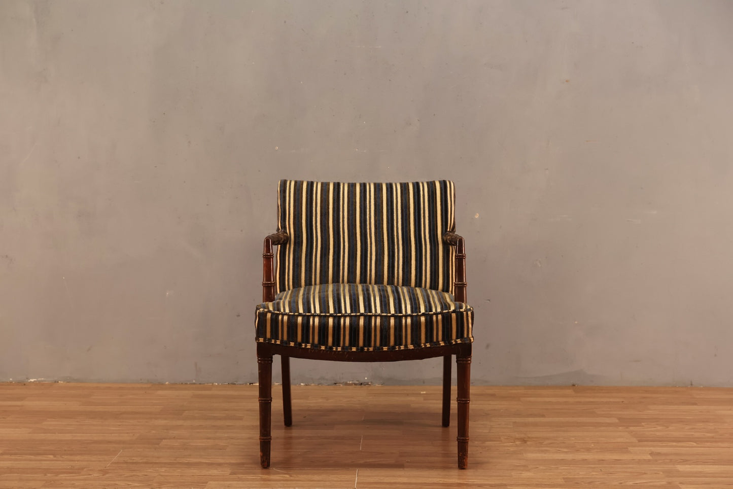 Regency Striped Faux-Bamboo Armchair