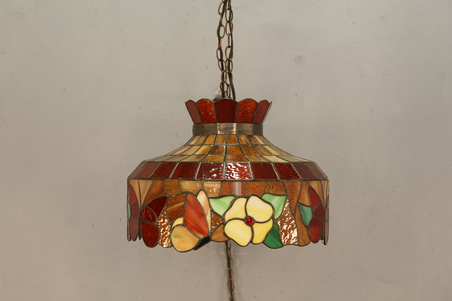 Stained Glass Butterflies Swag Lamp