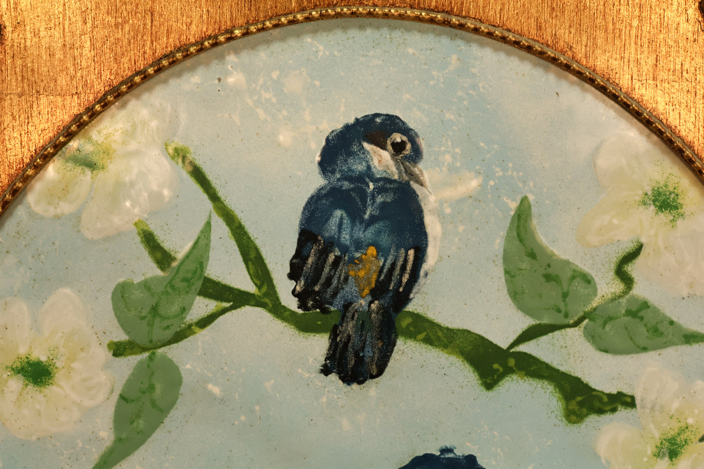 "Bluebirds" Enamel Painting