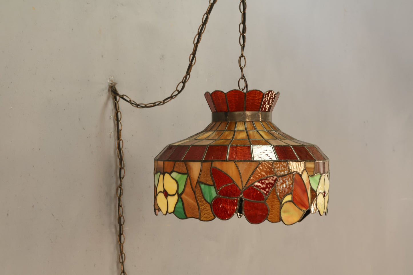 Stained Glass Butterflies Swag Lamp