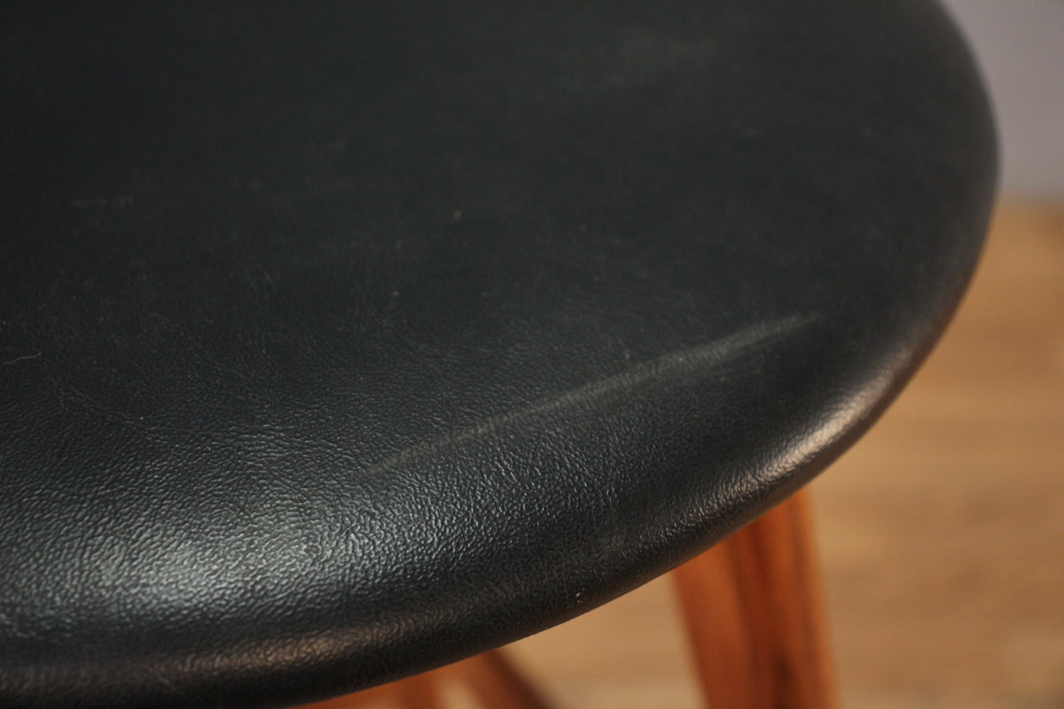 1960s Erik Buch Teak & Black Bar Stool