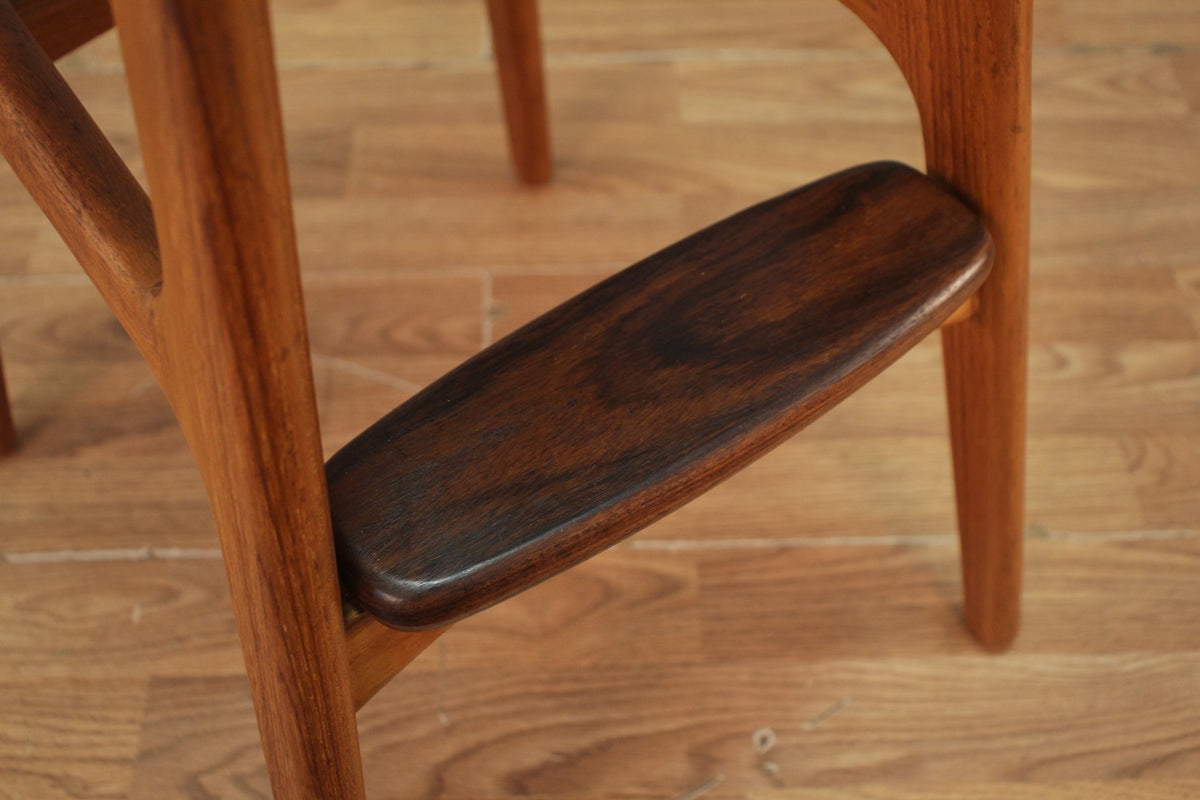 1960s Erik Buch Teak & Black Bar Stool