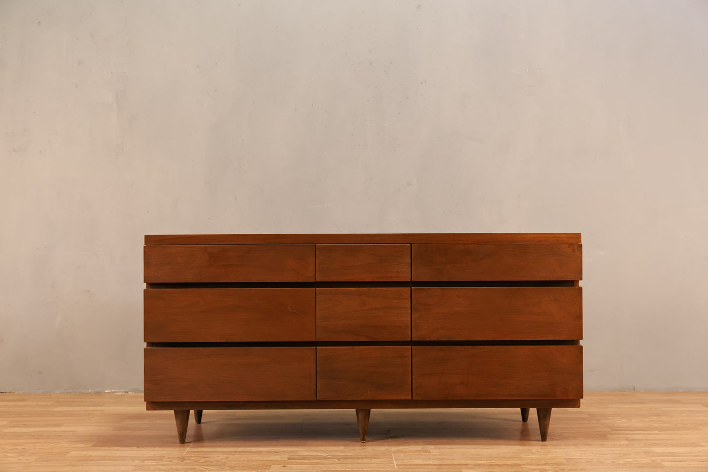 Bassett Walnut 9-Drawer Credenza Furnish Green Bassett Walnut 9-Drawer Credenza Furnish Green