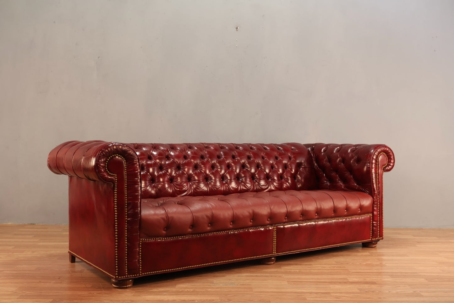 Oxblood Leather Chesterfield Sofa - ONLINE ONLY