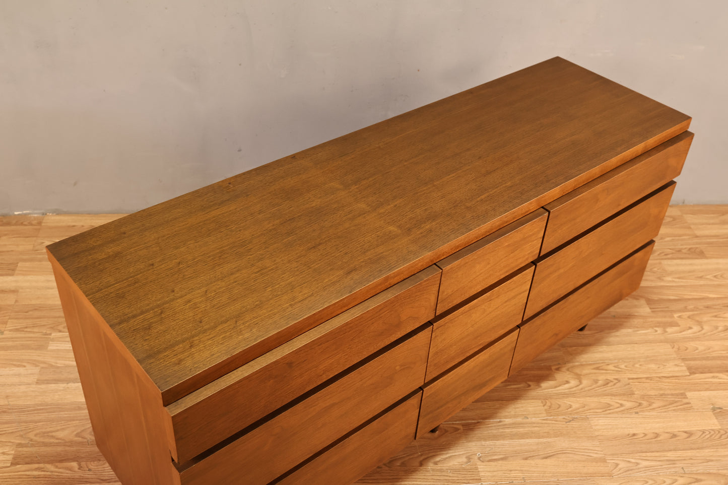 Bassett Walnut 9-Drawer Credenza