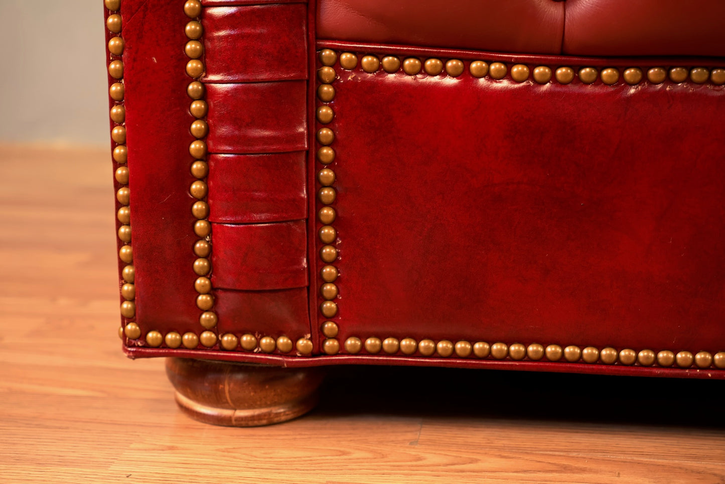 Oxblood Leather Chesterfield Sofa - ONLINE ONLY