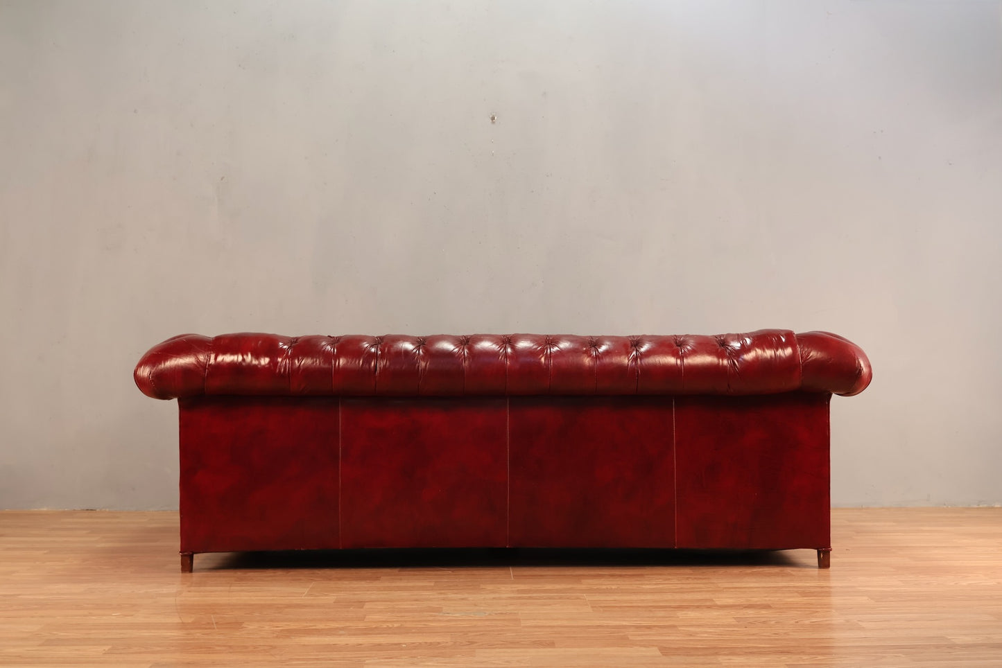 Oxblood Leather Chesterfield Sofa - ONLINE ONLY