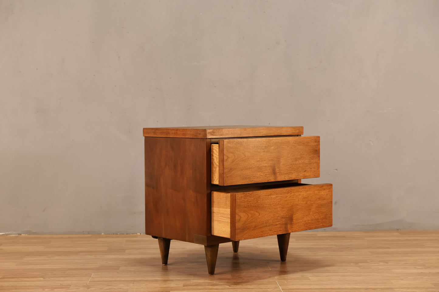 Bassett Walnut 2-Drawer Nightstand