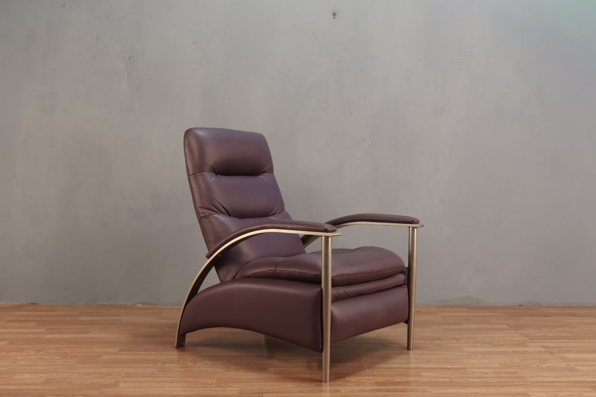 Ethen Allen Aubergine Leather Recliner – Furnish Green