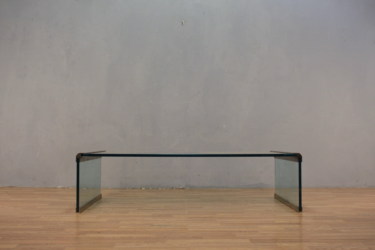 Pace Glass & Brass Waterfall Coffee Table - ONLINE ONLY
