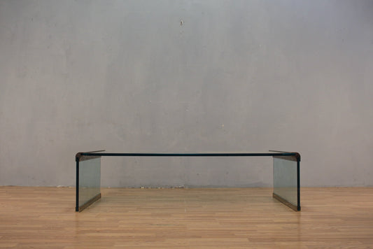 Pace Glass & Brass Waterfall Coffee Table - ONLINE ONLY