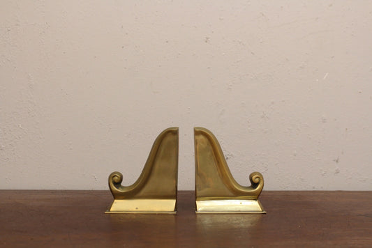 Pair of Brass Curlicue Bookends