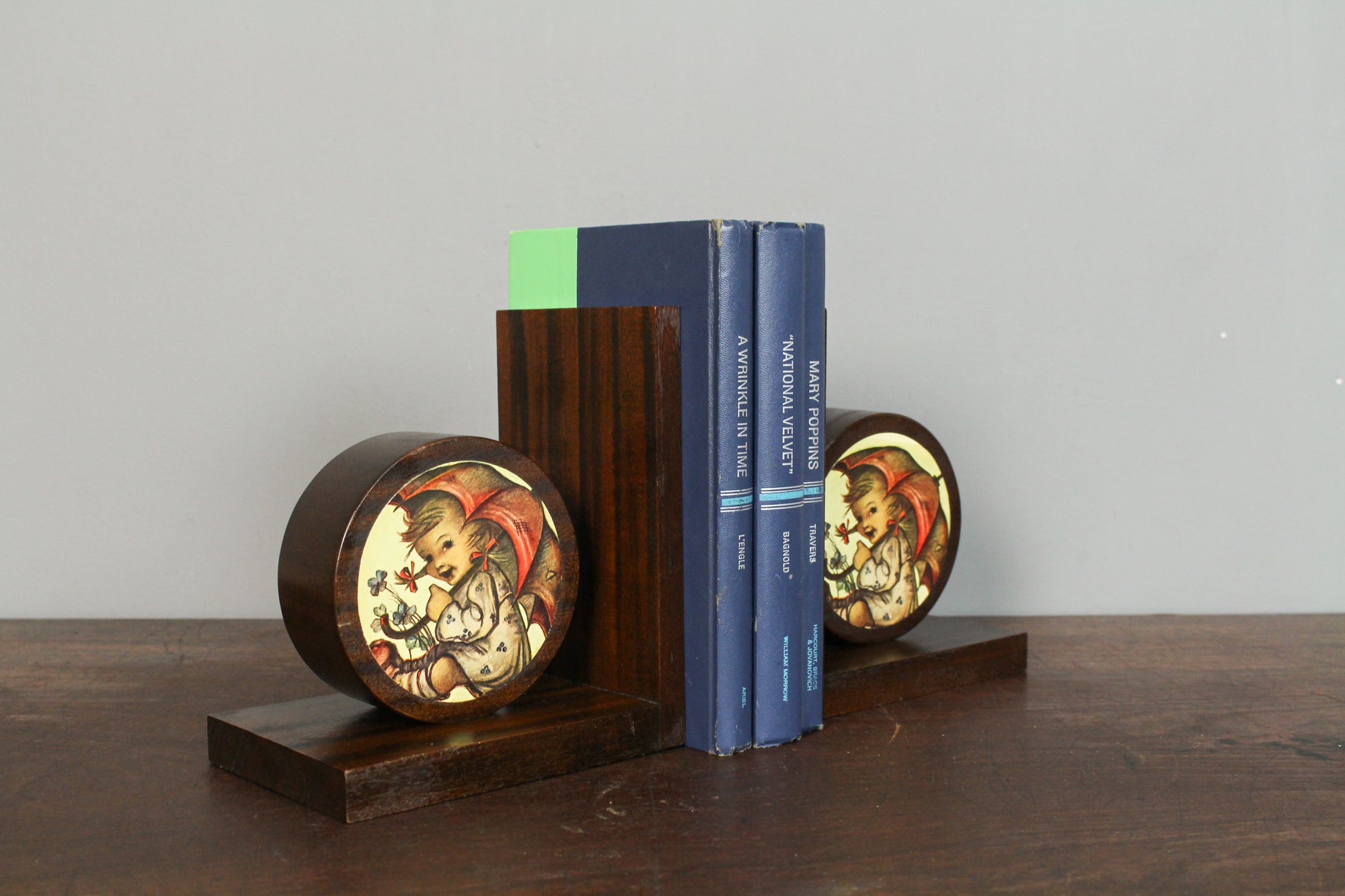 Pair Vintage offers Wooden Bookends