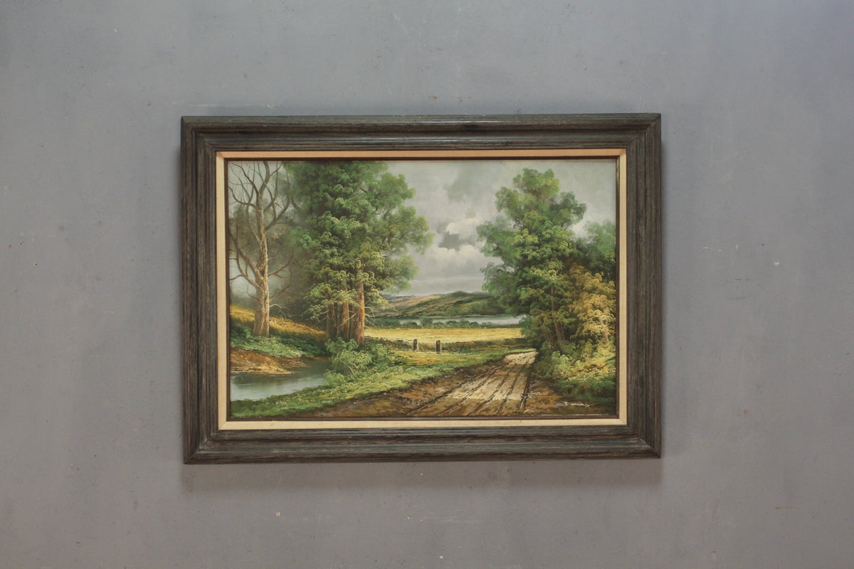 Large "Stormy Pond" Oil Painting