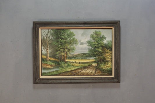 Large "Stormy Pond" Oil Painting