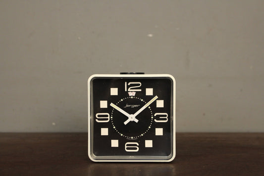 1970s White Jerger Alarm Clock