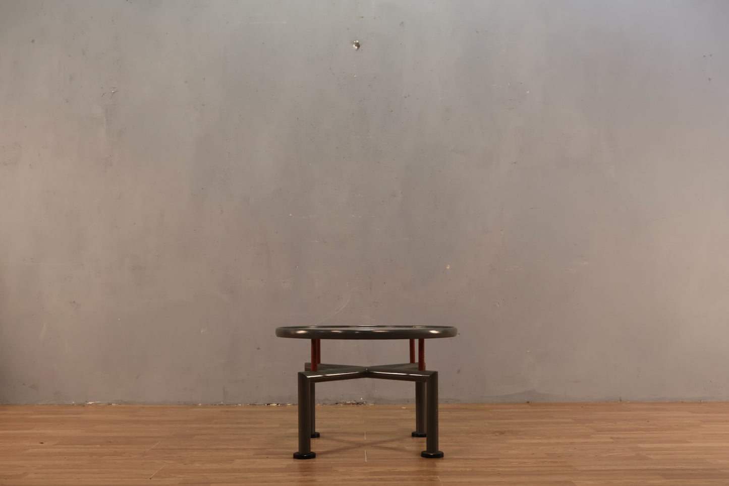 Compact Memphis-Style Glass Coffee Table