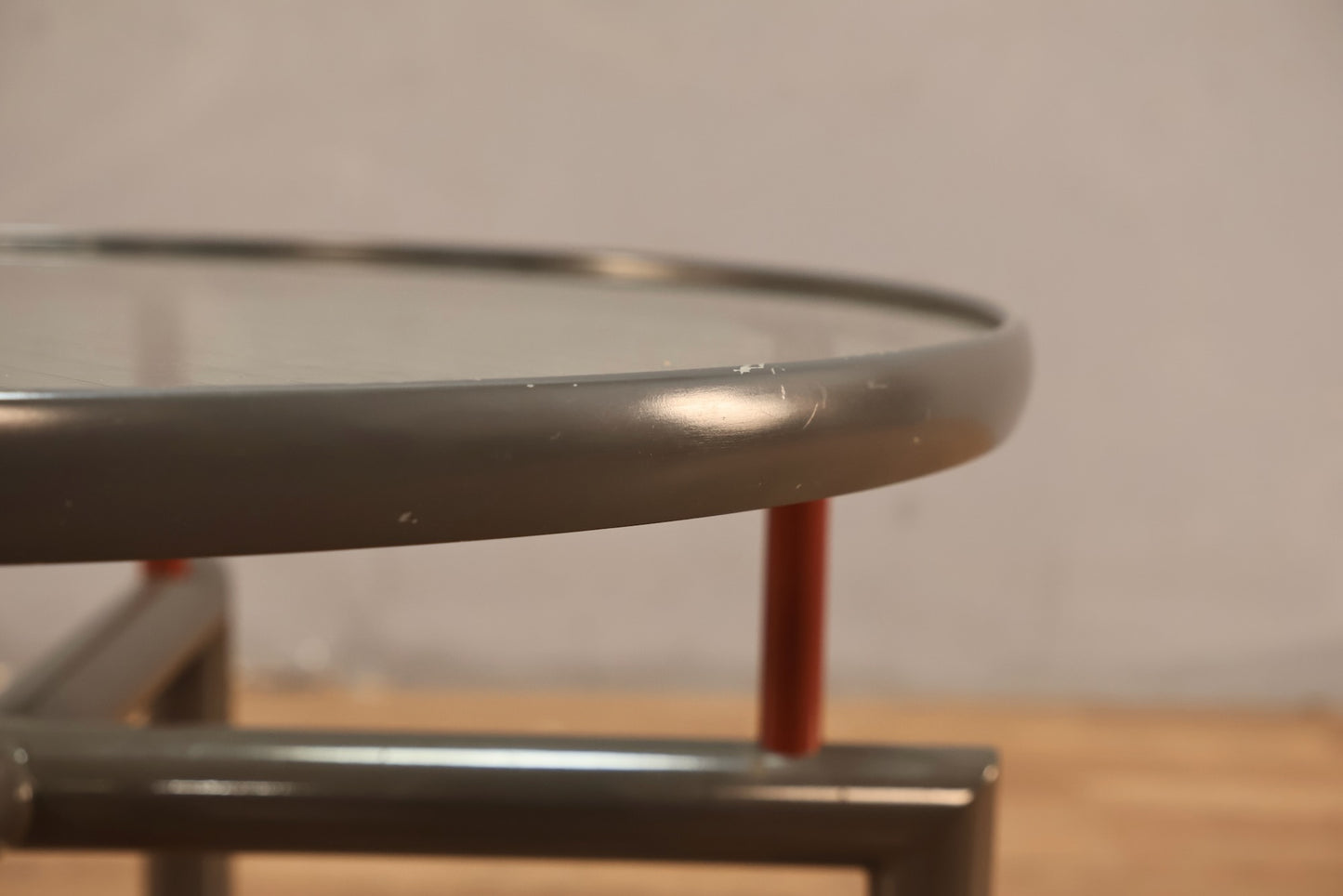 Compact Memphis-Style Glass Coffee Table