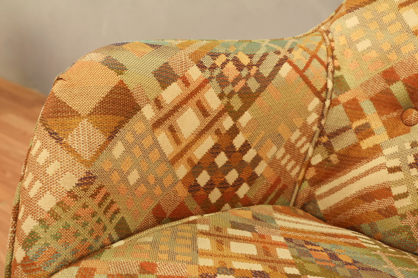 Mid Century Allspice Geometric Armchair