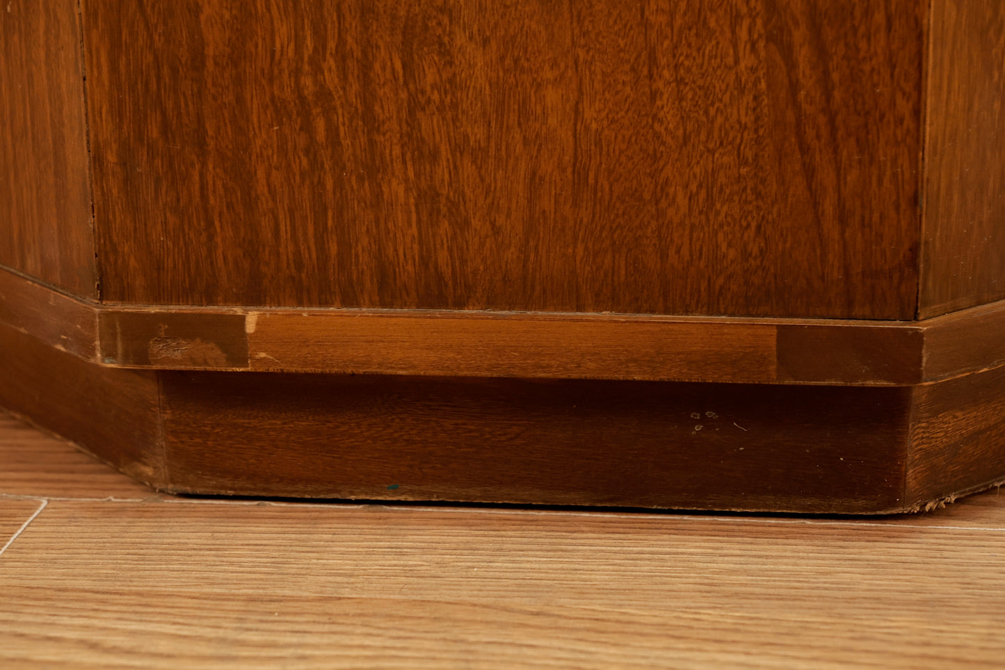 Mid Century Walnut & Laminate Drum End Table