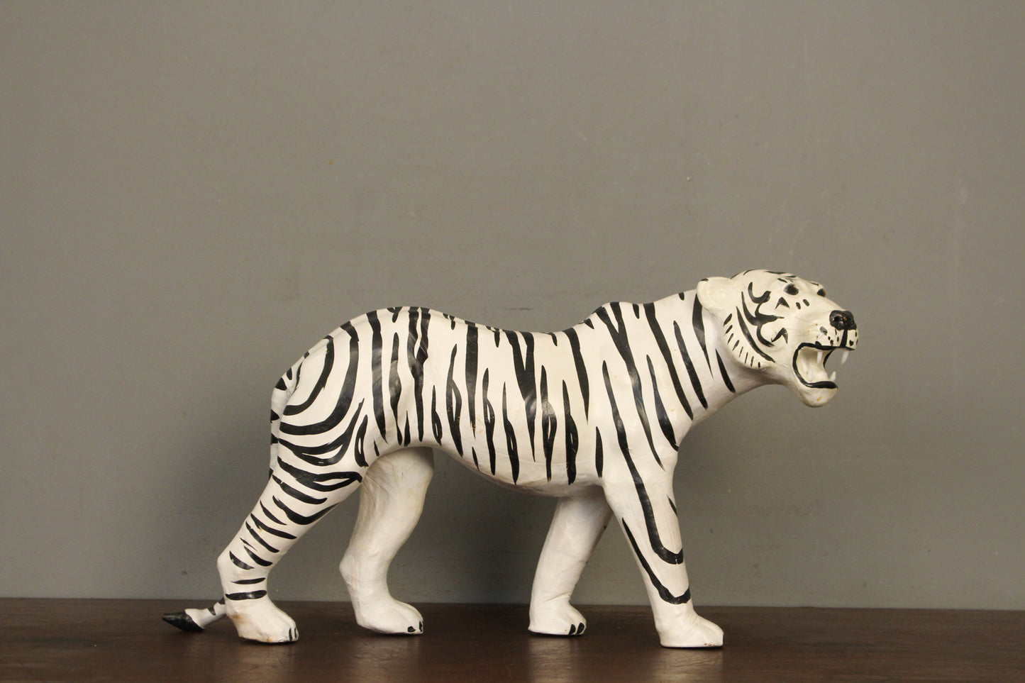 White Tiger Papier Mache Statue