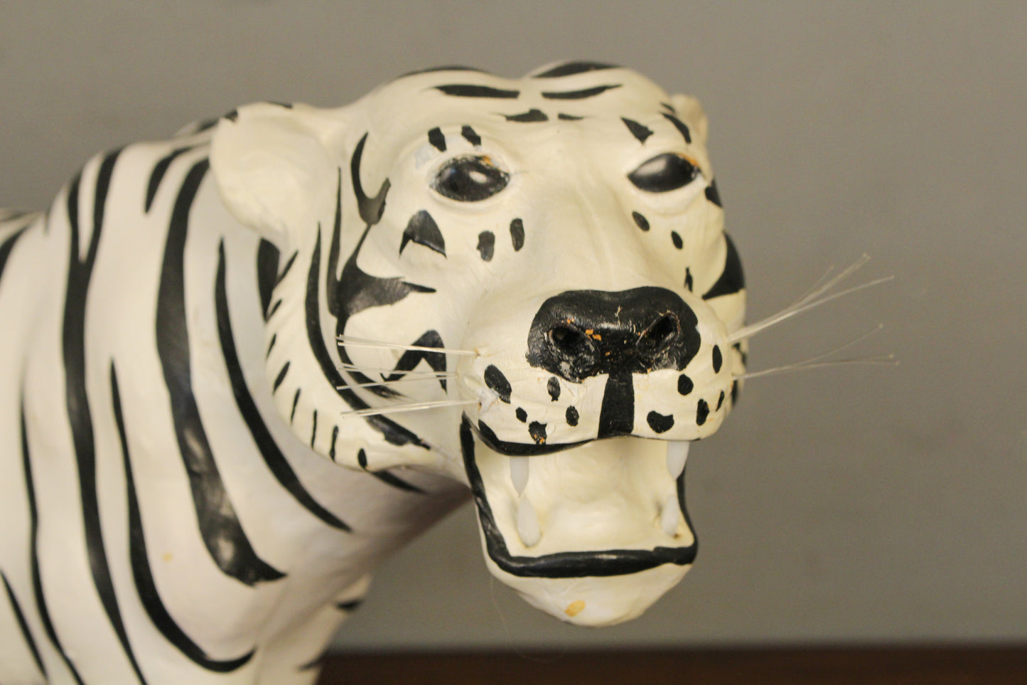 White Tiger Papier Mache Statue