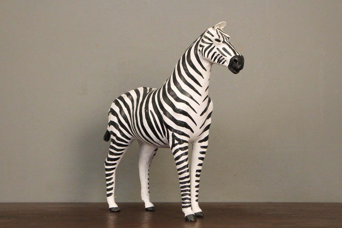 Zebra Papier Mache Statue