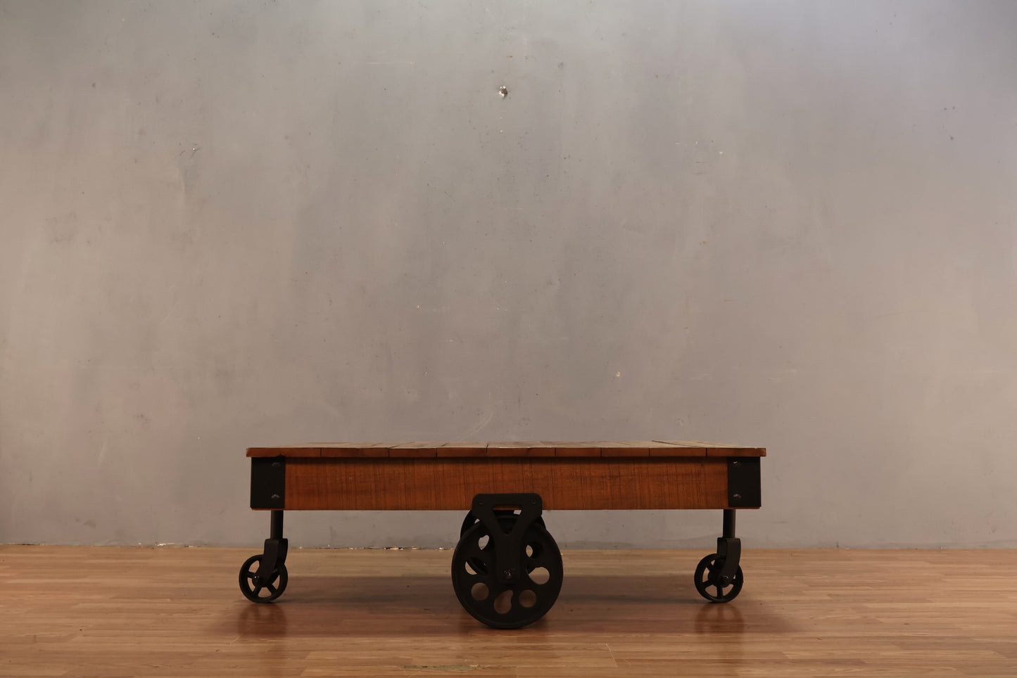 Large Industrial Rolling Coffee Table - ONLINE ONLY