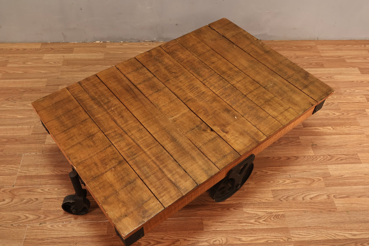 Large Industrial Rolling Coffee Table - ONLINE ONLY